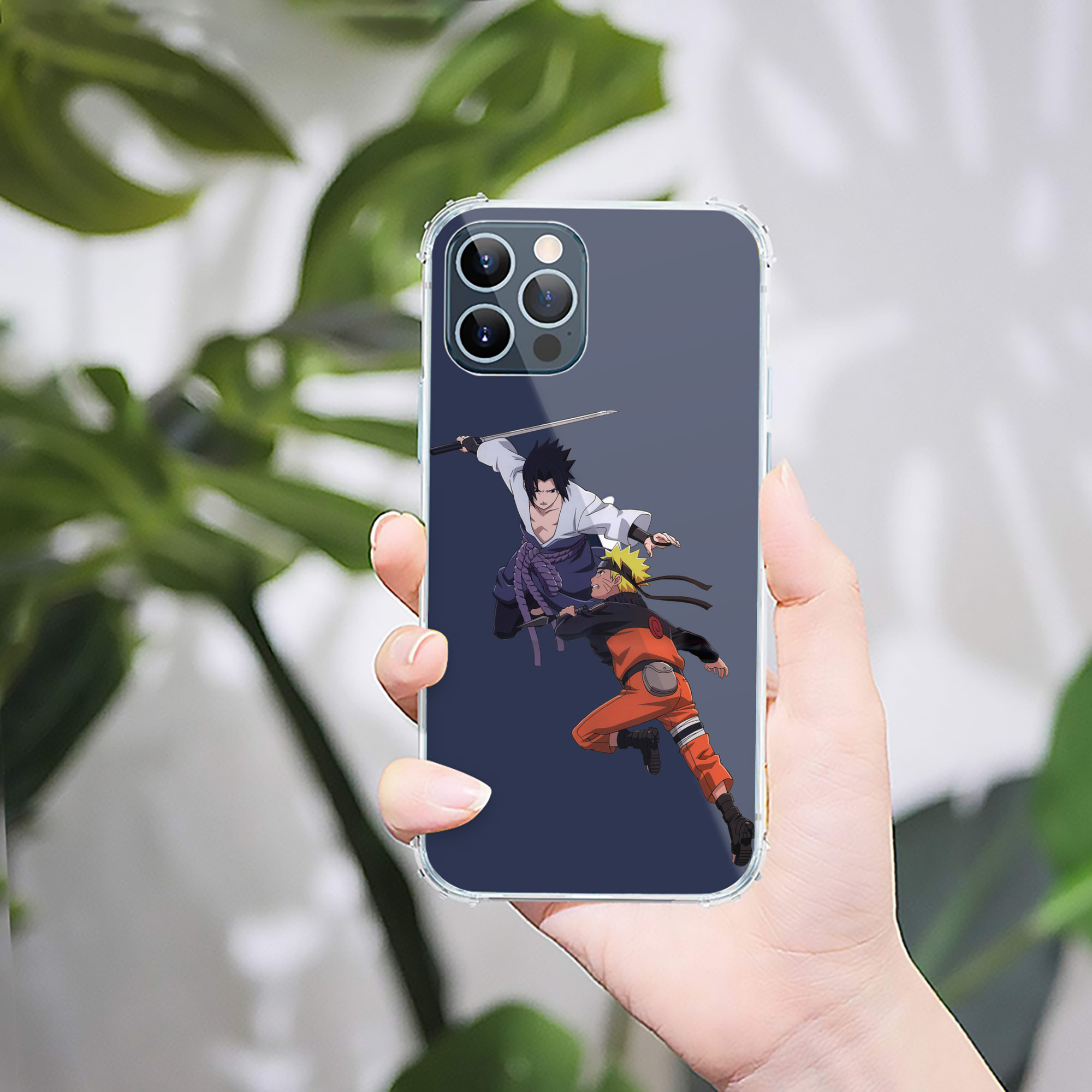（画像用） NARUTO -ナルト- うちは サスケ Uchiha Sasuke 【iPhone 12シリーズ対応】透明スマホケース（クリアソフトケース）